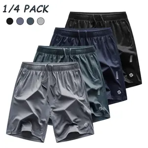 1/3/4 Pack Men's Solid Zipper Pocket Shorts 9" Quick Dry Breathable Lightweight Casual Athletic Shorts with Elastic Waist&Drawstring forSummer Gym Workout Basketball Running Jogging Stretch Pants All Season