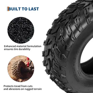 Durable 6PR Tubeless All-Terrain ATV Tires 2 Pack – Versatile Grip for Trail, Mud, Dirt, Sand, Street & Desert – Replacement Tire Set – Size AT22x11-10