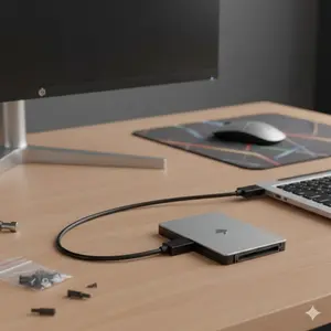 USB 3.0 to SATA III Adapter Cable with Type-C Option, UASP Supported for 2.5" SSD/HDD. Universal Compatibility with PC, Laptop, Smartphone. Plug & Play for Windows, Mac, Linux, Android OTG. Easy Data Transfer & Storage Expansion Solution.