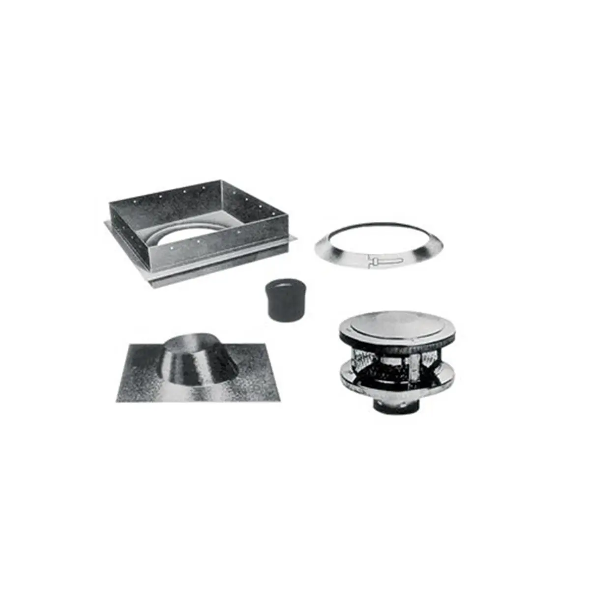 Hart & Cooley 212 MAIN Round 6 in. Stainless Steel Standard Pitch Circular Chimney Kit with Ceiling Support, Large Home Appliance Accessory