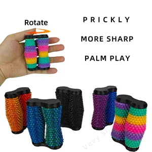 Dual axis rotating Fidget Toys,Pain Stim Fidget Toy Reduce Stress for Adults,Anxiety Relief Pain Stim,Spiky Fidget Keychain for Anxiety,Sensory Toys,Novelty Gifts for Friends