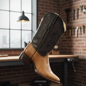 Botas Vaqueras Rodeo Miel Potrero – Suela Hule
