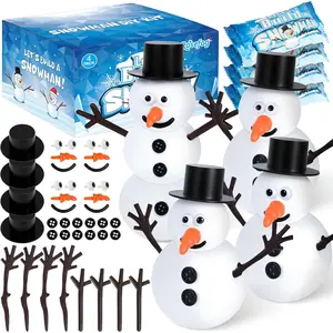 4Pack Christmas Air Dry Clay Snowman Crafts for Kids Xmas Fun