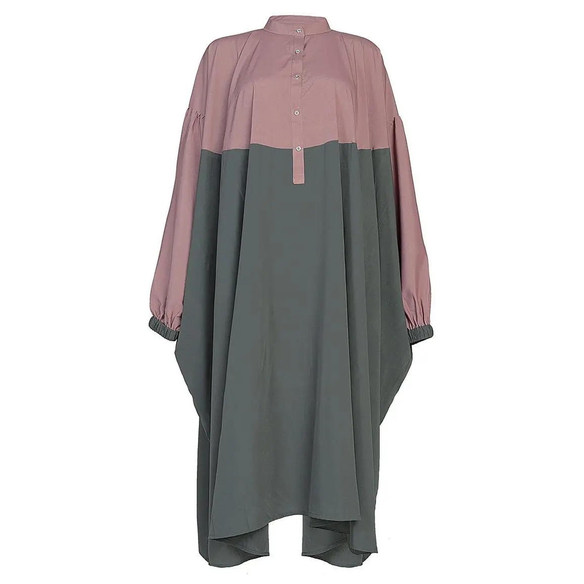 Women's Basic Rose Dust Contrasted Kaftan Style Tunic