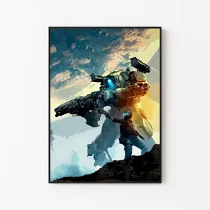 [Unframe] Titanfall 2 Poster, Mech Shooter Game Wall Art, Futuristic Combat Decor, Sci Fi Gaming Artwork Print, Modern Gamer Room Decor