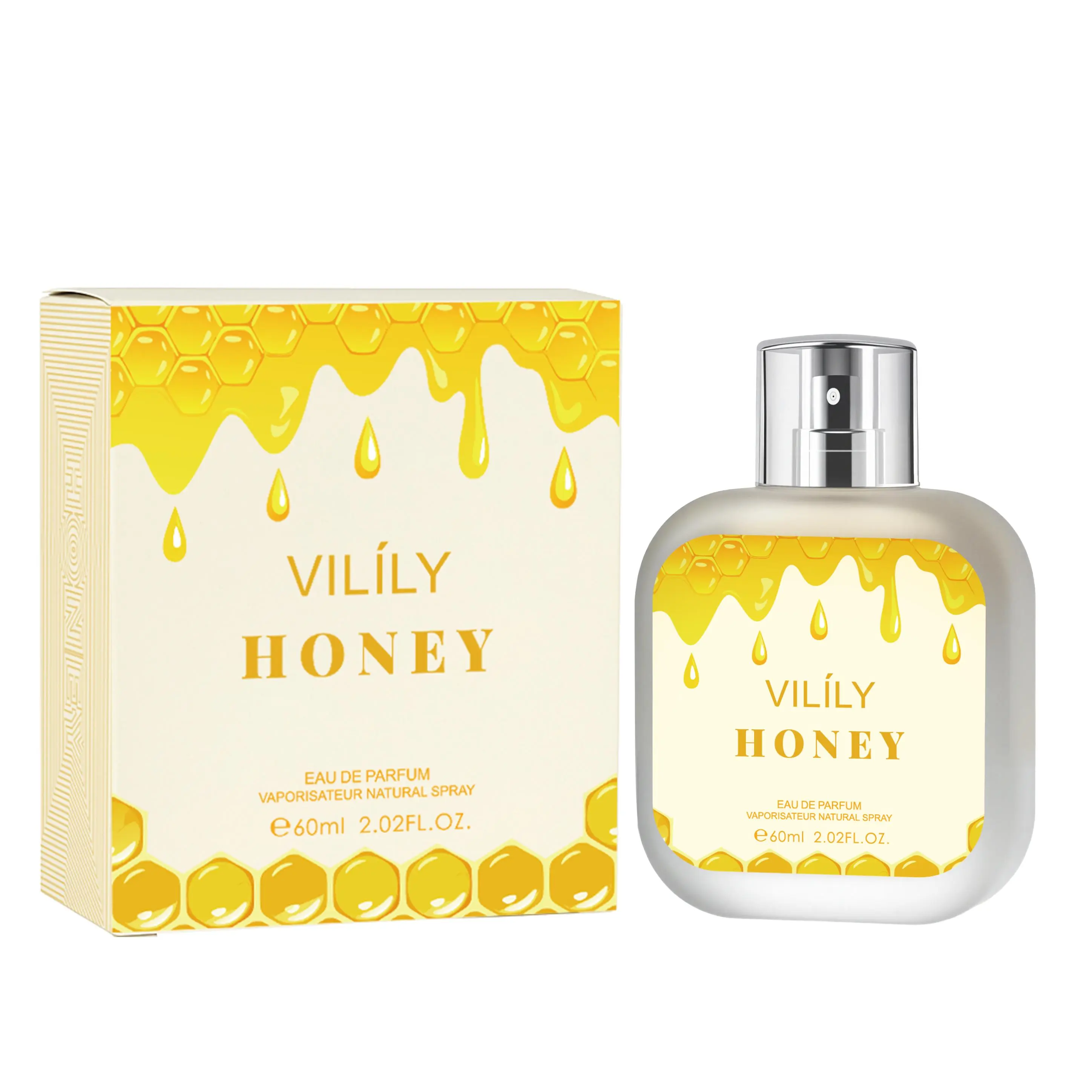 VILILY Women's Honey Perfume - Single Item, 60ml/2.02 fl. oz Fruity Sweet Floral Gourmand Fragrance for Women's Daily Wear