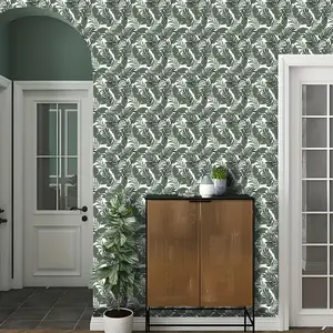 Banana Leaf Pattern Wall Sticker, 1 Count Tropical Plant Matte Self Adhesive Wall Sticker, Removable Waterproof Moisture-proof Wall Decal for Home Decor