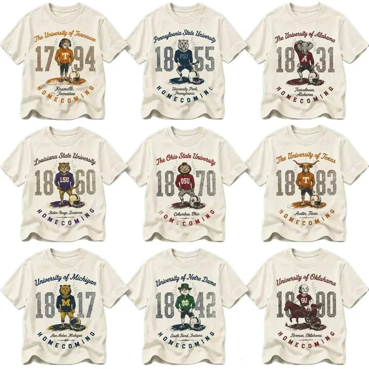 [FREE SHIP] Vintage University Logo Graphic T Shirt Retro College