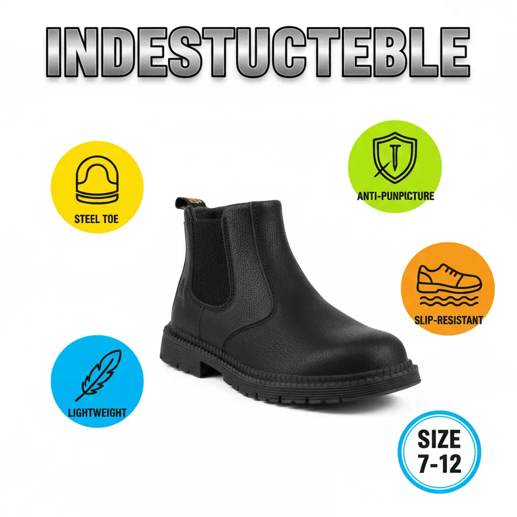 Unisex Steel-Toe Work Shoes, Water Proof & Breathable Slip-On Safety Clogs with Puncture-Resistant Anti-Slip Soles, Shoe, Footwear, Walking Shoes