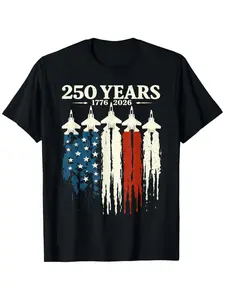 Flag Vintage 250 Years American 1776 2026 250th USA Birthday T-Shirt | Comfort Fit Men'S Tee, Crew Neck, Ultra Soft, Breathable, Moisture Wicking, Casual Summer Tee, Must-have Fashionable Tee