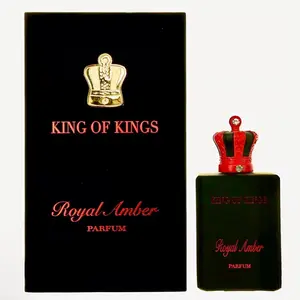 King of Kings Royal Amber 3.4 oz Eau De Parfum - Black Bottle with Pink Crown, Paraben Free, Limited Edition, Contains Alcohol, Suitable for Adults