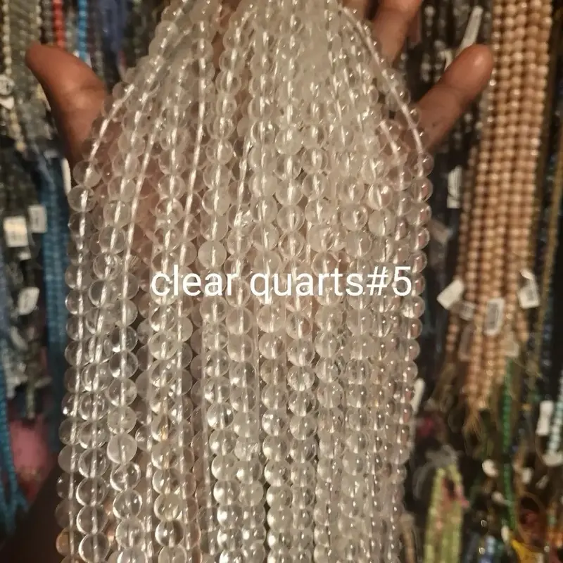 8mm Clear quarts bead