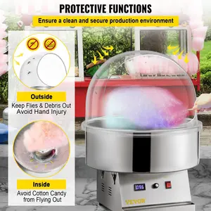 Spring new arrivals Candy Machine Bubble Shield 20.5 Inch Clear Plastic Cotton Candy Cover for Commercial Candy Maker Machine
