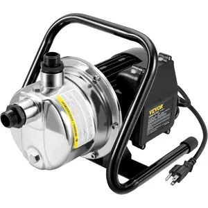 VEVOR 1HP Shallow Well Pump Portable, 1380 GPH Garden Jet Pump with Automatic Controller, 145 ft Head Stainless Steel Sprinkler Booster Pumps, for Garden Lawn Irrigation System, Water TransferVEVOR Super Brand Day