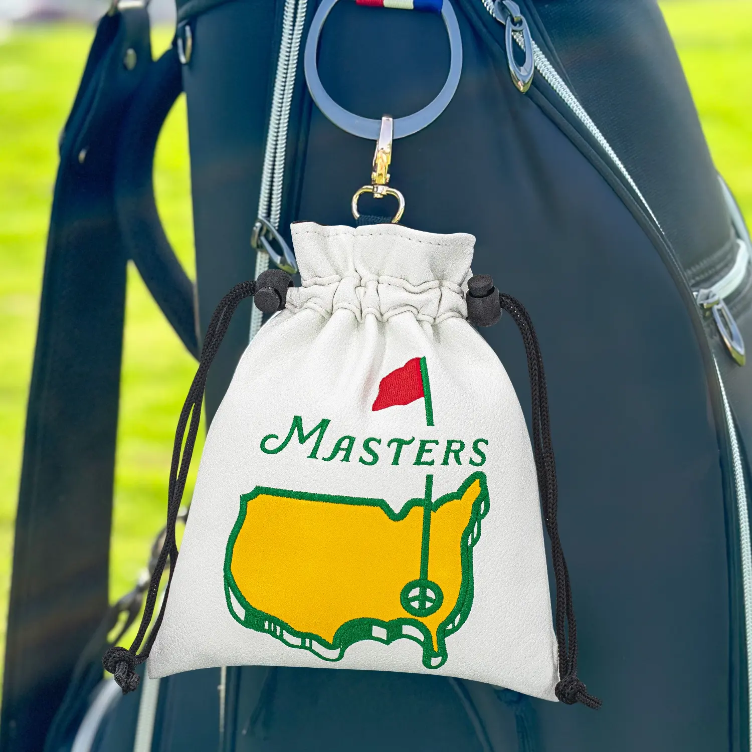Style Golf Bag with Drawstring Closure, Portable Durable Faux PU
