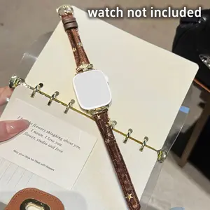 Apple Watch Band with Star Pendant Plush Leather Strap, Fashionable Lightweight Comfort, Multiple Colors, Full Series Fit