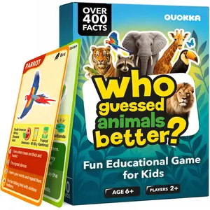 QUOKKA Who Guess It Better Animals Volume 1 – Educational Game with Visual Clues, Animal Discovery Card Set, 50 Cards