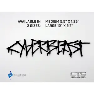 Black - All Metal - Stainless Steel CyberBEAST graffiti Drip Badge