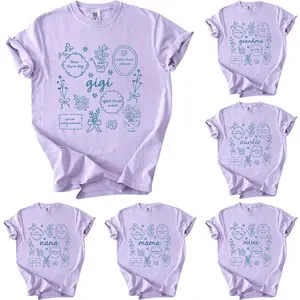 Custom Comfort Colors Floral Gigi T-Shirt, Floral Mama Shirt, Personalized Mothers Day Gift, Grandma Nene Auntie Mimi Nana Nani Yaya Shirt