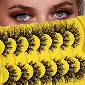 7 Pairs 3D Cat Eye Manga False Eyelashes – Natural, Fluffy & Wispy Eyelash Extension for Daily & Makeup Looks!