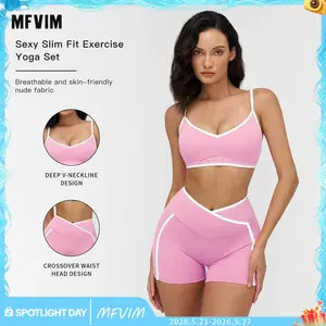 Two-Piece Set Women’s Solid Backless Camisole Tank Top & High Waisted Shorts Tracksuit Set, Sleeveless Spaghetti Strap Crop Top & Skinny Shorts, Ladies Sportswear for Indoor & Outdoor Wear, Gymwear