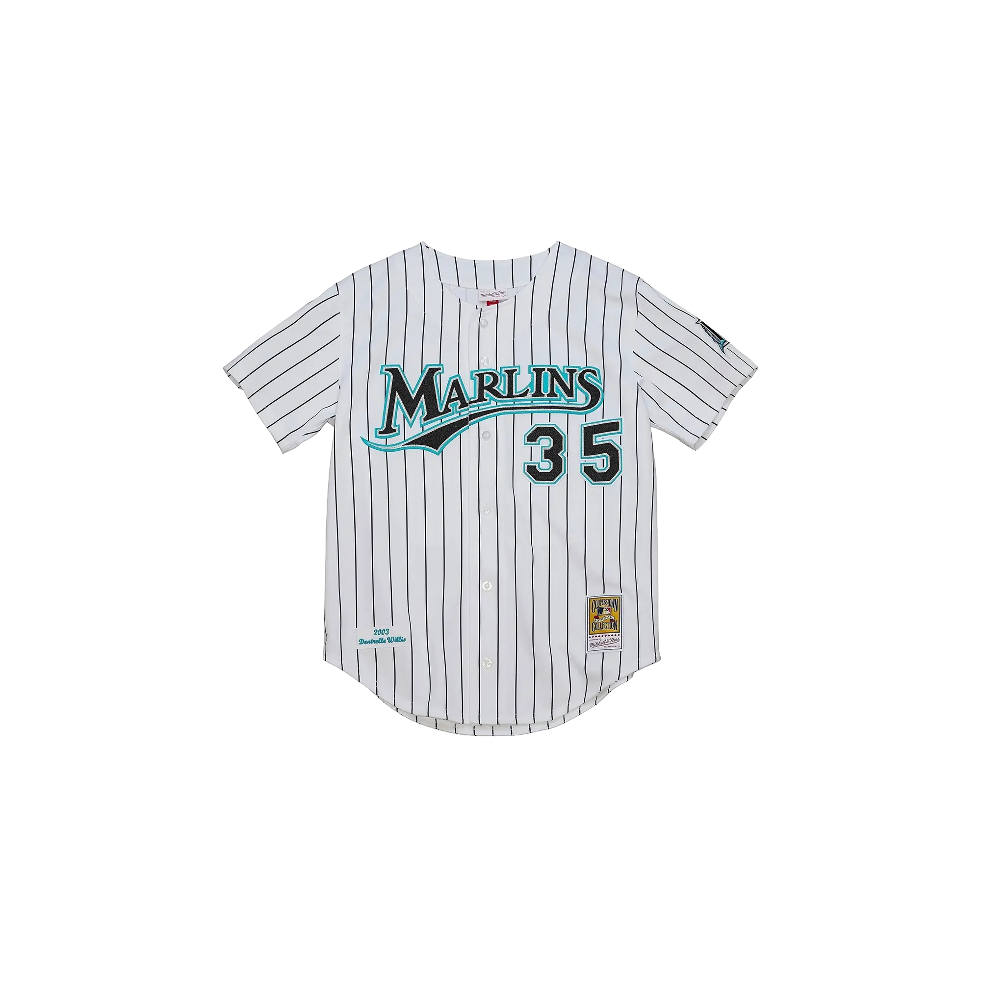 MLB Dontrelle Willis Home World Series Jersey "2003 Florida Marlins – White / Black" AJY15338 FMA03DWSWHBK