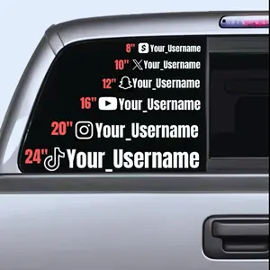Impact Style Custom Social Media Decal Personalized Social Media Icon Decal with Chosen Color and Size Options 8" to 24" for Laptops and Gear Easy Application Bold Design