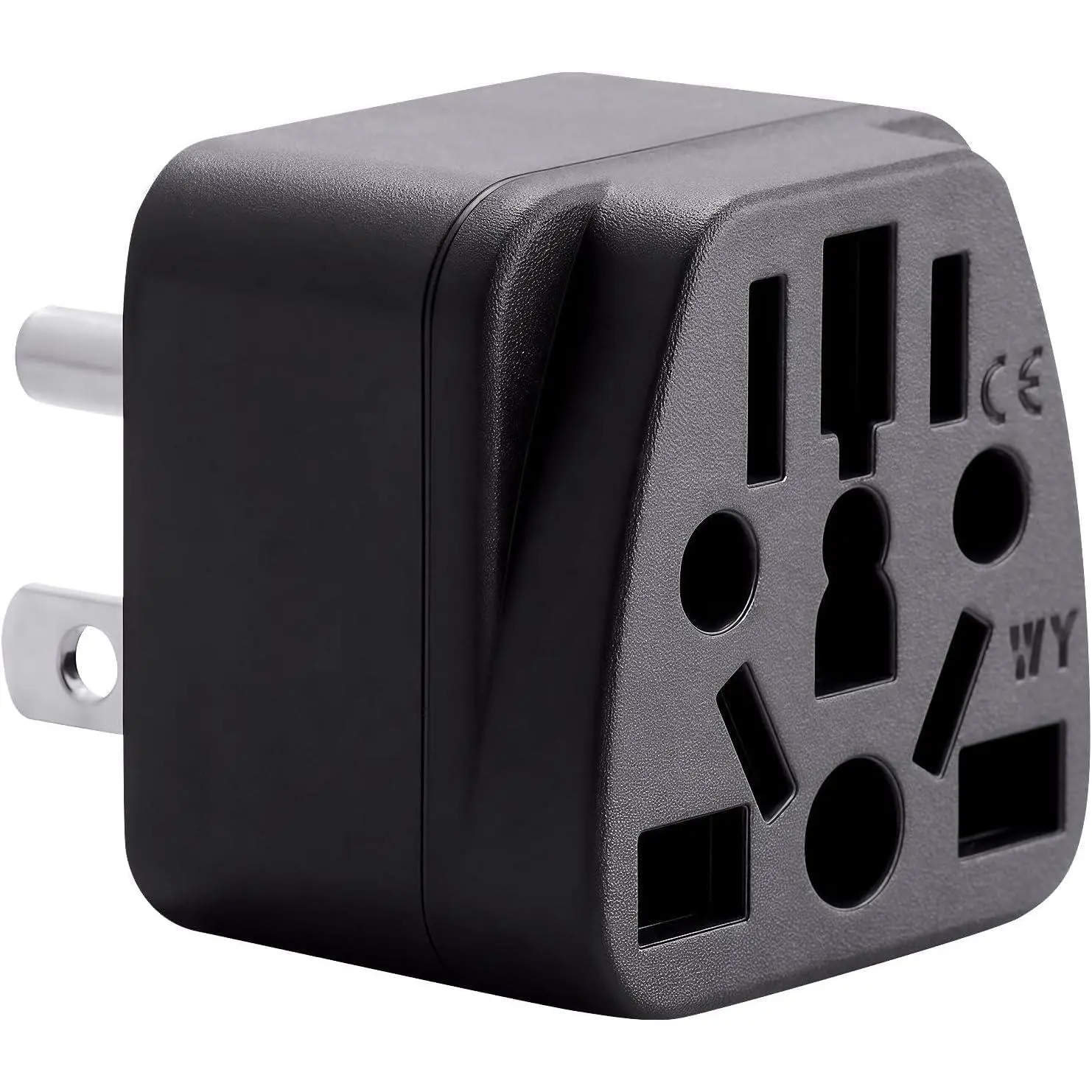 Travel Plug Adapter, EU,AU,UK,NZ,CN to  (Type B), Grounded 3 Prong  Wall Plug, EU to  Travel Adaptor Pin Converter, Power Outlet Charger (1-Pack)