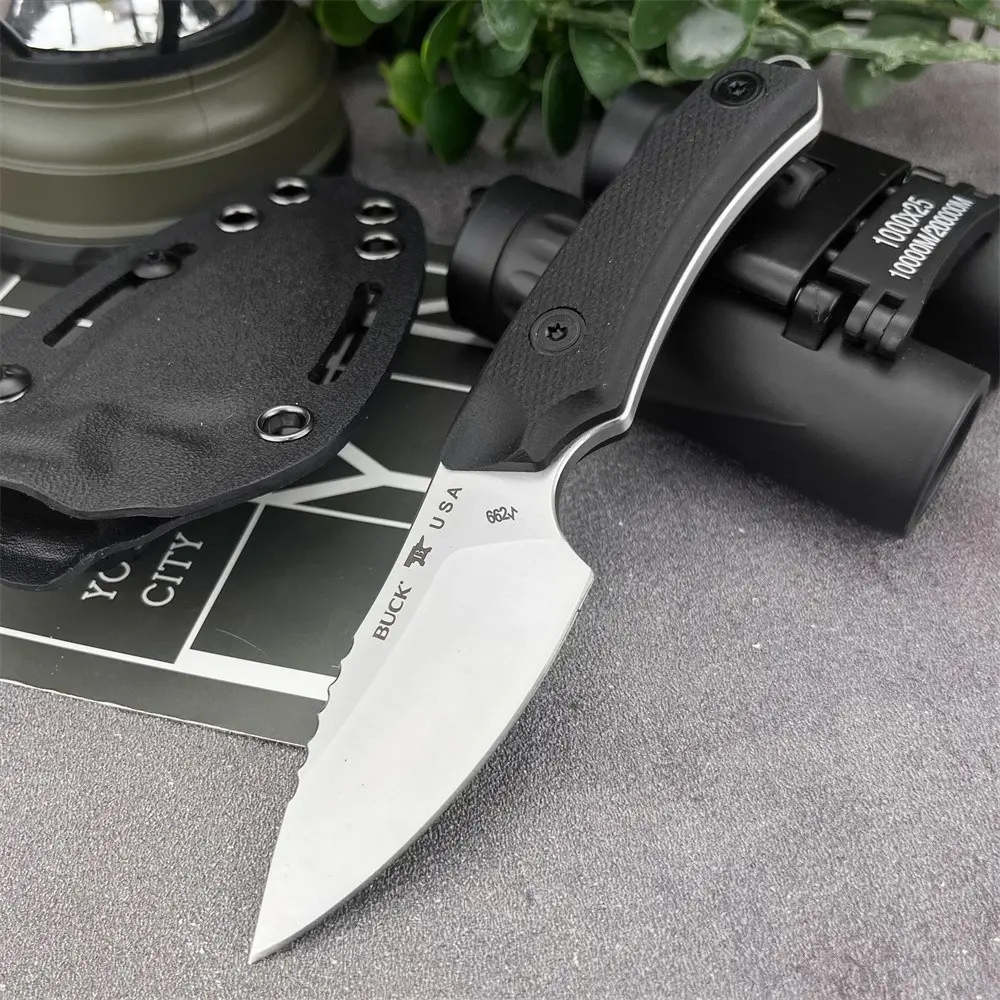 BK Straight Knife with Sheath 5Cr13Mov blade material Nylon fiber handle Compact and portable outdoor camping and hiking knife Durable fishing tool Precision camping tool Camping Knives