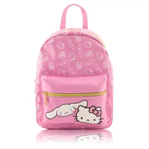 Fast Forward Sanrio Hello Kitty and Cinnamoroll Mini Backpack for Girls | PU Leather Daypack Backpack Featuring Hello Kitty and Cinnamoroll | Small Travel Bag, Lightweight Backpack | Ages 3+