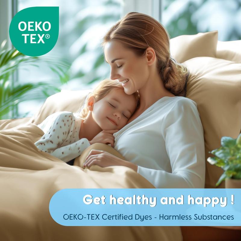 100% Sheets Set, Extra Deep Pocket to 18"-24",1000 High Thread Count, Soft & Breathable 5-Hotel Sateen Bed Sheets - 4 PC (Beige,Queen)