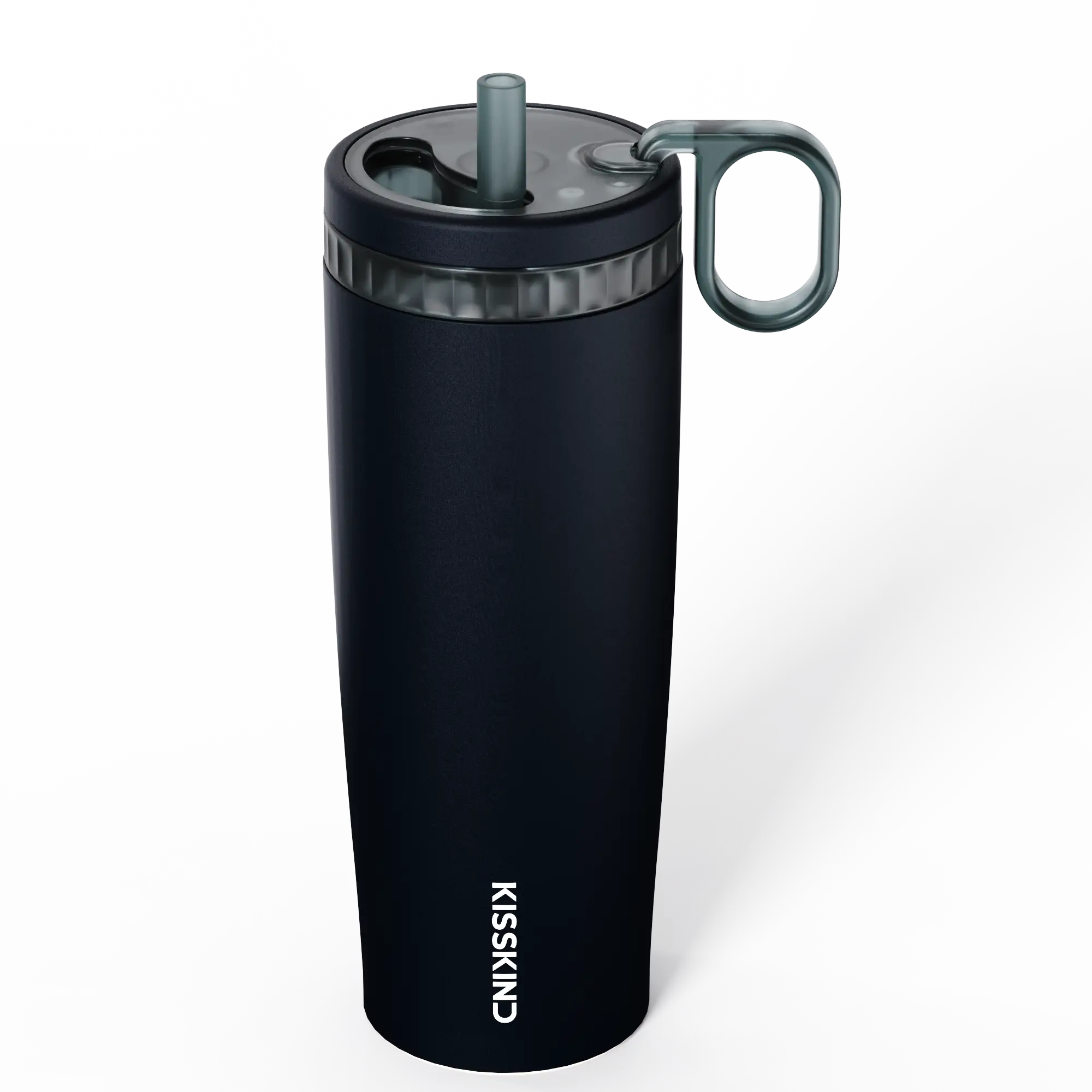 KISSKIND Stainless Insulated Leakproof Iced Coffee Tumbler (20oz-24oz) - Portable Water Bottle with Lid, Straw for Work, Commute, Bag-Safe Kitchenware Drinkware, Insulation, Bottles
