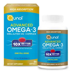 Advanced Omega 3 Krill Fish Oil Complex 10x Better Bioavailability One Pill Dose 250mg EPA DHA - Brain, Eye, Heart & Joint Health Support - 90 Count