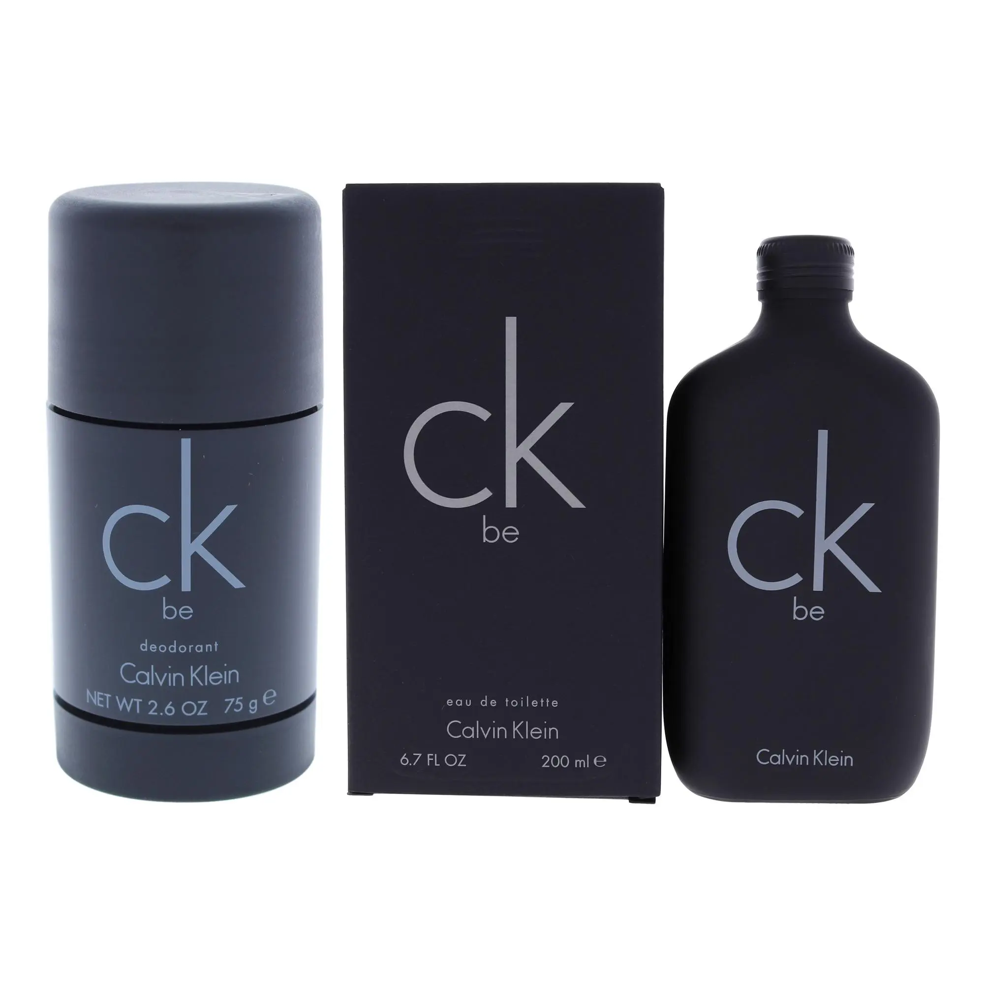 Calvin Klein CK Be Unisex Minimalist Fresh Modern Aroma Daily Use 2-Piece Set - 6.7oz EDT Spray, 2.6oz Deodorant Stick