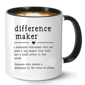 1pcs Difference Maker Coffee Mug, 11oz Ceramic Drinkware Cup, Inspirational Tea Mug, Christmas Birthday Gift for Colleagues and Friends