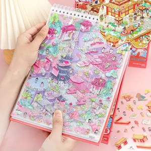 Large Scene City Series Miniature Scenery Collection Book, Large Size Landscape Stickers, Detailed Building Decals for Model Making, Durable Adhesive Decorative Stickers