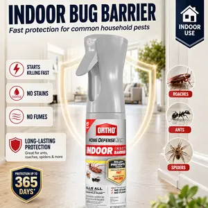 Ortho Home Defense Max Indoor Insect Barrier with 360-Degree Sprayer, Kills Ants, Roaches, Spiders, Fleas, Ticks, 9 fl. oz. Indoor Multi-Insect Pest Control Solution