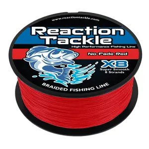 Reaction Tackle NO FADE Red 4 & 8 Strand Braided Fishing Line