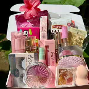 She’s All That Glam Box  Lip Products & More Personal Care Essentials for Radiant Beauty Routine Makeup Lipgloss Compact Brow Gel