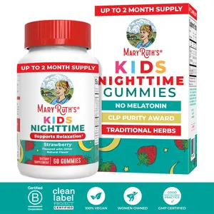 MaryRuth's Kids Nighttime Gummies - Sugar Free - NO Melatonin - L Theanine - Lemon Balm - Chamomile - Vitamin B6 - CLP Purity Award - Vegan - 60 Count