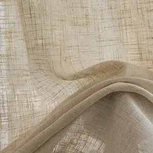 Japanese Style Cotton Linen Texture Light Fabric Window Curtain, Soft and Elegant Drapes, Home Decoration Curtain, Door Curtain for Bedroom Living Room Balcony