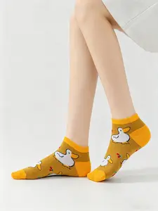 5 Pairs Women's Duck Pattern Crew Socks, Summer Fashion, Comfortable & Stylish, Perfect for Daily Wear, Ideal Gift for Her