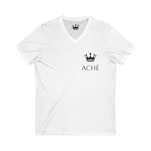 ACHÈ Customizable Unisex V-Neck Tee, Personalized Gift, Casual Wear, Stylish Basics, Trendy Summer Shirt, Fun Apparel