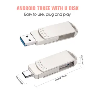 Flash Drive 1TB USB C Thumb Drive Phone Photo Stick USB 3.0 Dual Memory Stick Data Storage Drive for Android Phone,Pad Mac-Book Pro Tablets and Computers Silver DD 1T