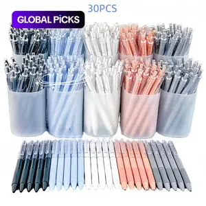 30-Pack Morandi Gel Pens, Retractable Clicker Pens, Simple Click Mechanism, Smooth Writing, 0.5mm, Ideal for Students, Daily Use, Perfect Gift for Teachers and Students, Press Gel Pens