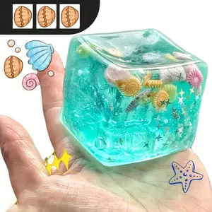 A 1pc Water World-themed Design Squeeze Toy Featuring Cartoon Fish and Shells with 3D Tactile and Slow-rebound Surface Decoration. Suitable for Personal Collection or as a Gift (birthday/festival/Christmas Present)