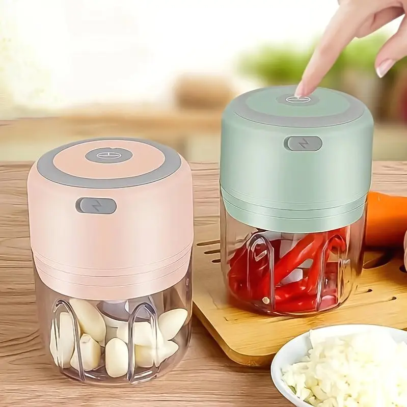 Compact 8.45Oz USB Powered Electric Food Chopper And Garlic Crusher - Includes Meat Mill And Mader Features, Ideal for Quick Kitchen Preparation, Ingredient Preparation Tools, Portable, Suitable for Camping Picnic, Garlic Chopper