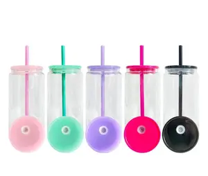 LIVE CUSTOM 16 OZ PLASTIC/ACRYLIC SNOWGLOBE CUP W/ LID AND CHOICE OF GLITTER