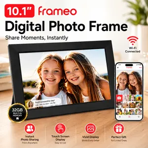 Frameo 10.1 Inch WiFi Digital Picture Frame, Smart Cloud Electronic Photo Frame with HD IPS Touch Screen Slideshow 32GB Memory Auto-Rotate Wall Mount, Share Photos/Videos from Phone - Gifts for Mom