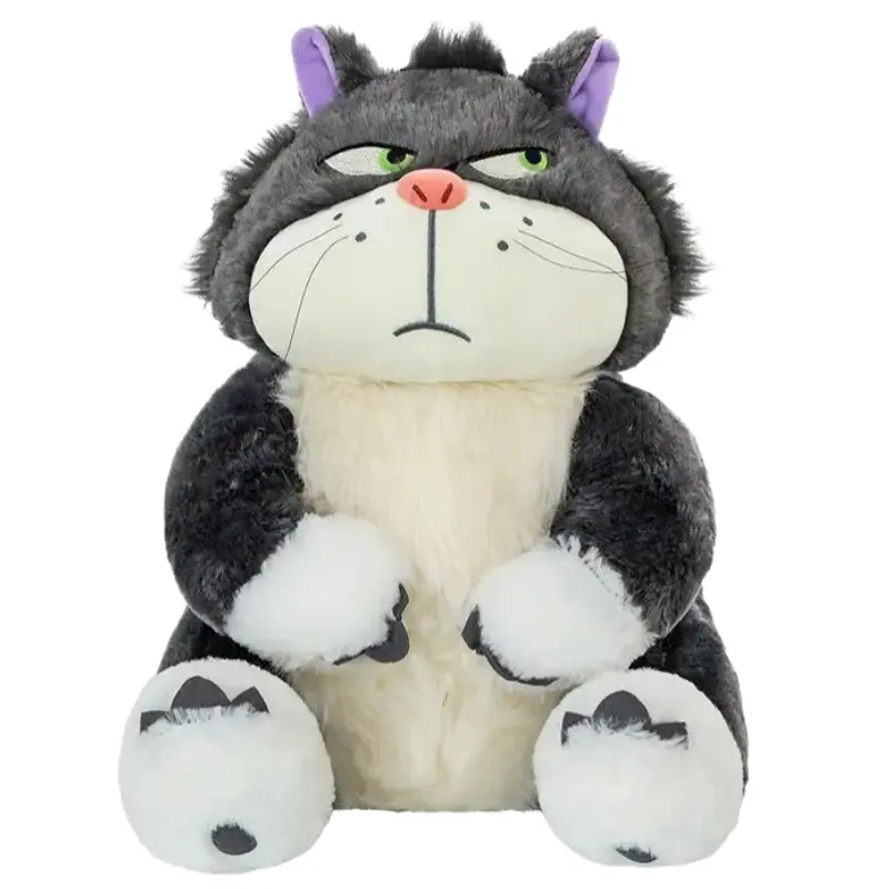 Angry Black Kitten Lucifer Stuffed Doll, Soft Kawaii Anime-Style Plush, Cute Evil-Faced Figure, Comforting Companion, Ideal Birthday & Christmas Gift for Kids